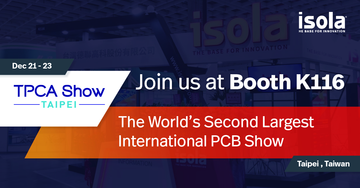 Isola to Showcase its PCB Materials for mmWave Circuits at 2021 TPCA